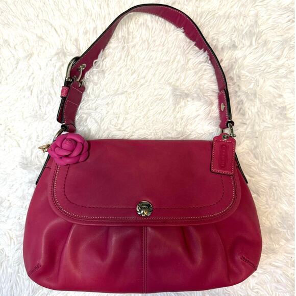 Y2K COACH Pink F13729 Flap Hobo Shoulder Bag - Picture 1 of 13